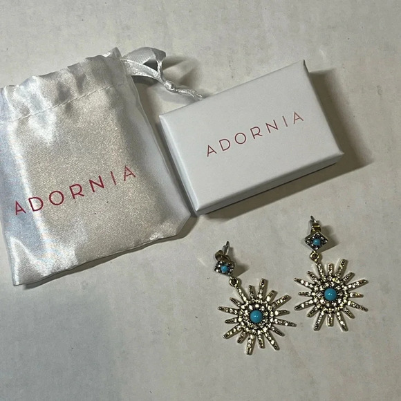 Adornia Blue/Silver Starburst Crystal Earrings‎ - Picture 10 of 12